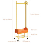 Gold Rolling Garment Rack - Heavy Duty Clothing Rack with Shelves & Side Hooks