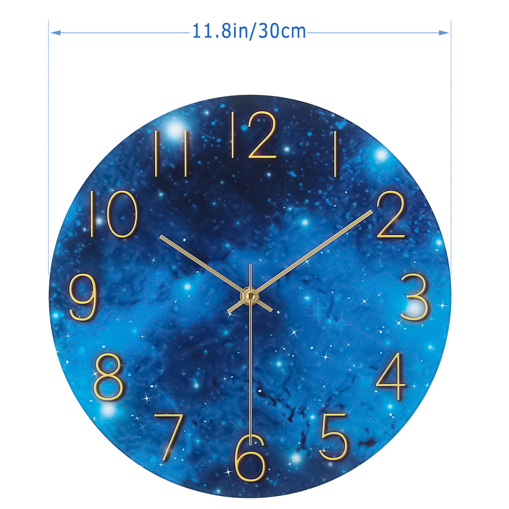 12 Inch Wall Clock, Accurate Decorative Clocks, Silent Non Ticking Easy to Read Wall Clock for Bedroom/Living Room/Kitchen