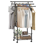Rolling Towel Rack with Storage Basket, 3-Tier Metal Stand for Bathroom & Outdoor Pool