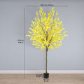 6ft Artificial Winter Jasmine Tree, Tall Yellow Faux Silk Plant for Indoor Home Office & Housewarming Decor