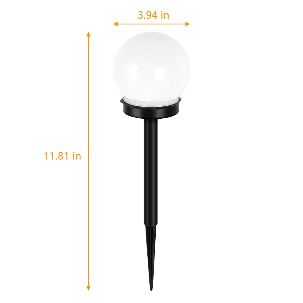4 Pack Solar Pathway Lights, LED Outdoor Garden Globe Lights, IP65 Waterproof Solar Landscape Lighting for Yard, Patio, Walkway, Lawn, Deck Decor