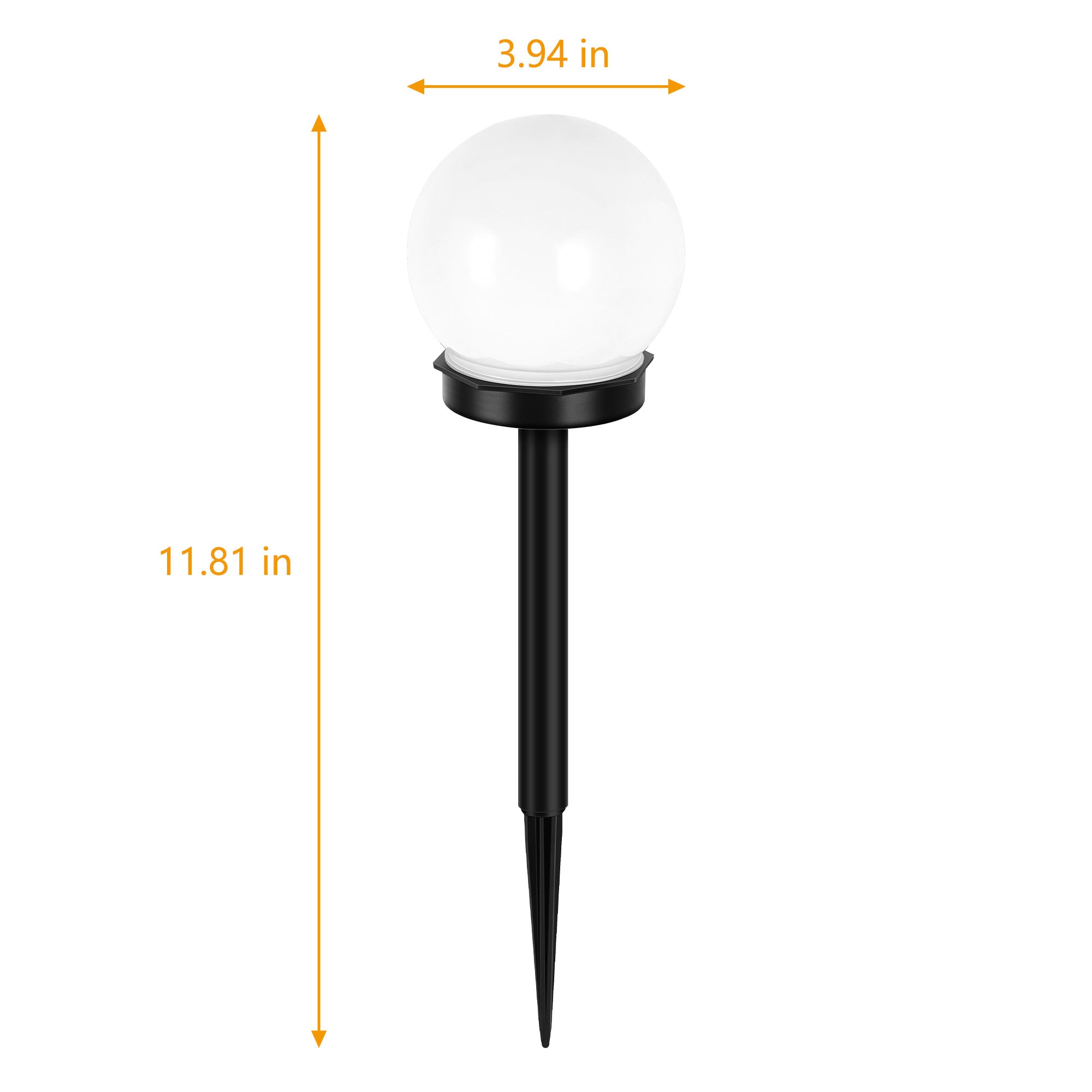 4 Pack Solar Pathway Lights, LED Outdoor Garden Globe Lights, IP65 Waterproof Solar Landscape Lighting for Yard, Patio, Walkway, Lawn, Deck Decor