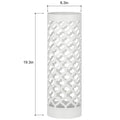 Modern Metal Umbrella Stand - Round White Umbrella Holder Rack with Drip Tray and Hooks for Entryway