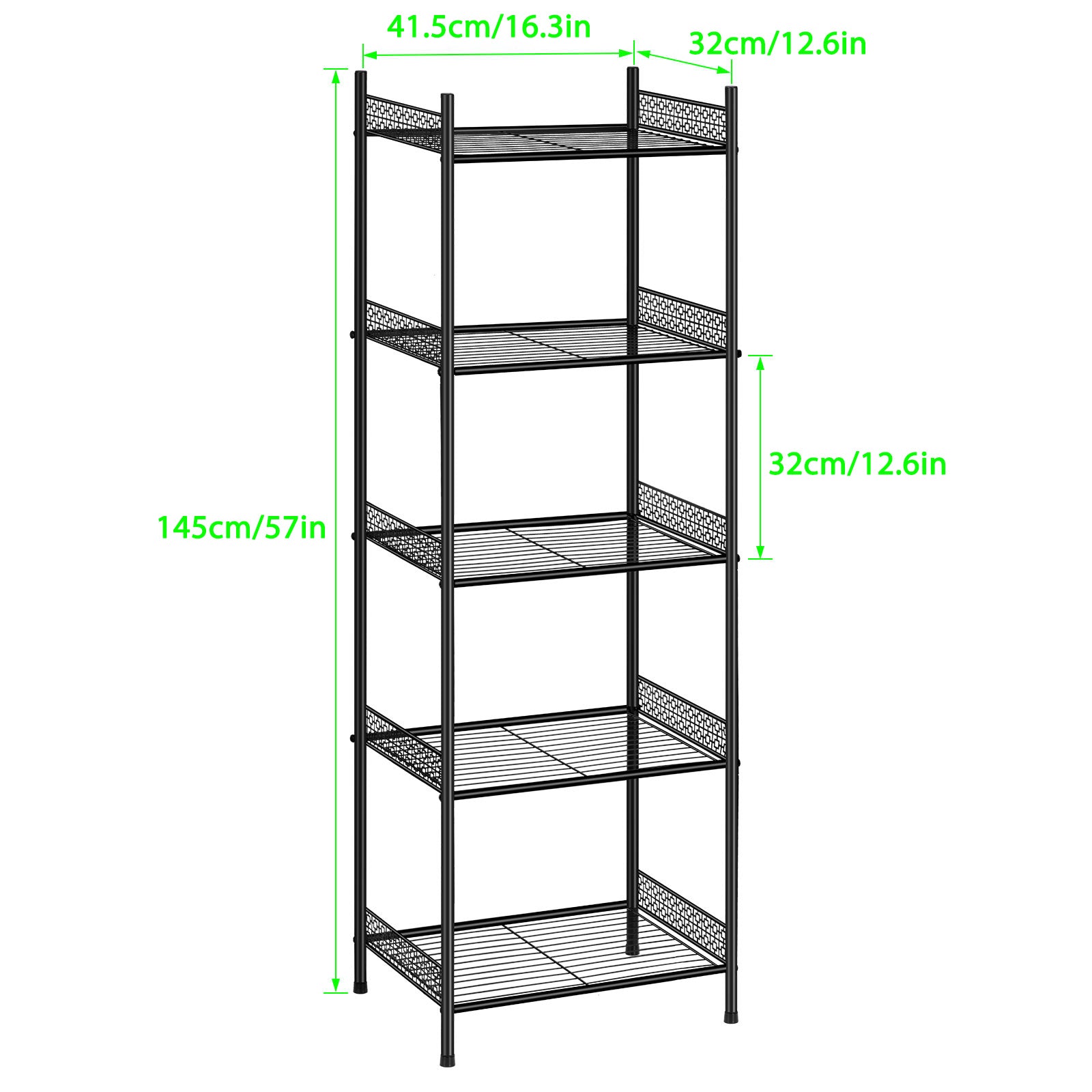 Heavy Duty Wire Shelving Unit - Freestanding Storage Rack for Bathroom, Laundry, Kitchen