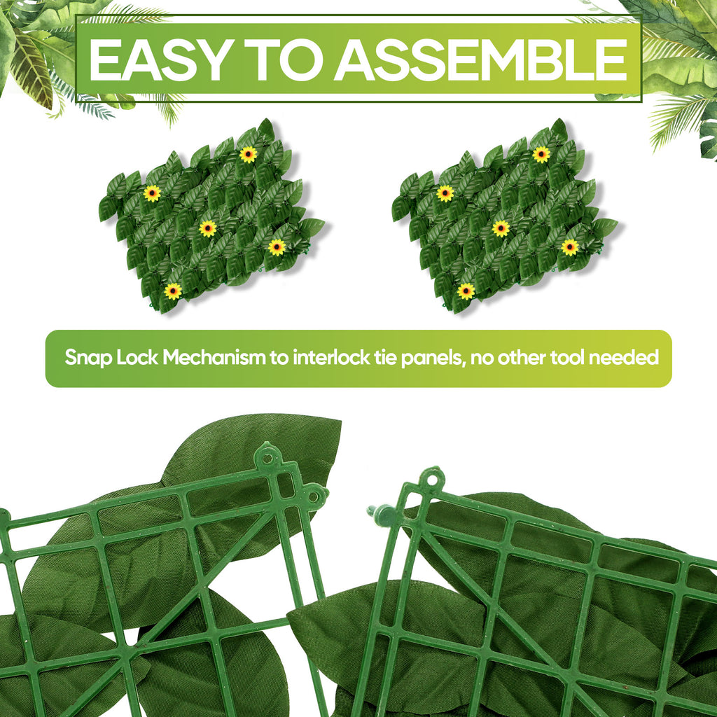 Artificial Ivy Privacy Barrier with Rattan Look - UV Protected Faux Vine Wall for Balcony & Terraceï¼ˆ24 piecesï¼‰