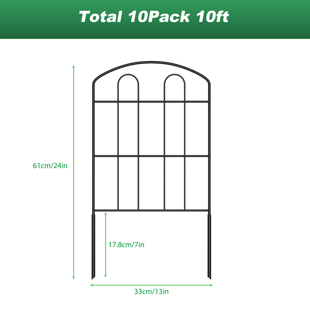 Decorative Garden Fence - Metal Rustproof Wire Border Sections