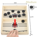 Portable Medium Sized Tabletop Sling Puck and Hockey Battle Board Game for Parent-Child Interactive Play