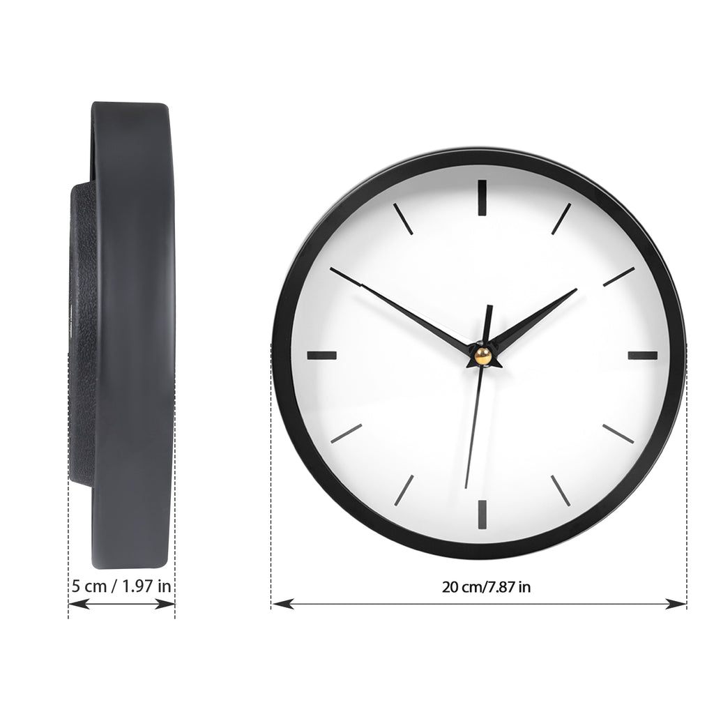 8-Inch Silent Wall Clock - Non-Ticking Modern Battery Operated Small Clock for Bedroom, Kitchen & Office (White),