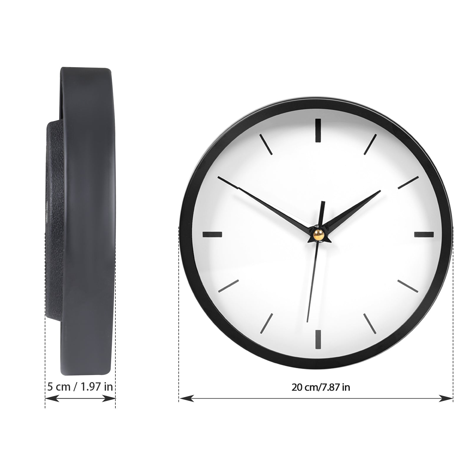 8-Inch Silent Wall Clock - Non-Ticking Modern Battery Operated Small Clock for Bedroom, Kitchen & Office (White),