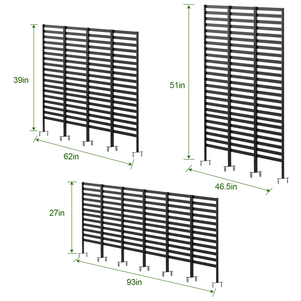 12-Pack Decorative Metal Garden Fence - 24"H Rustproof Pet Barrier & Flower Bed Edging with T-Shape Stakes,