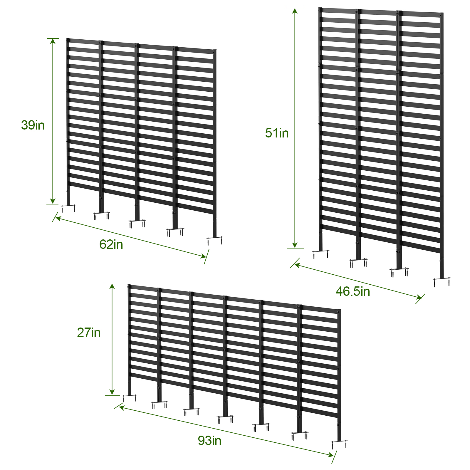 12-Pack Decorative Metal Garden Fence - 24"H Rustproof Pet Barrier & Flower Bed Edging with T-Shape Stakes,