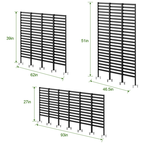 12-Pack Decorative Metal Garden Fence - 24"H Rustproof Pet Barrier & Flower Bed Edging with T-Shape Stakes,