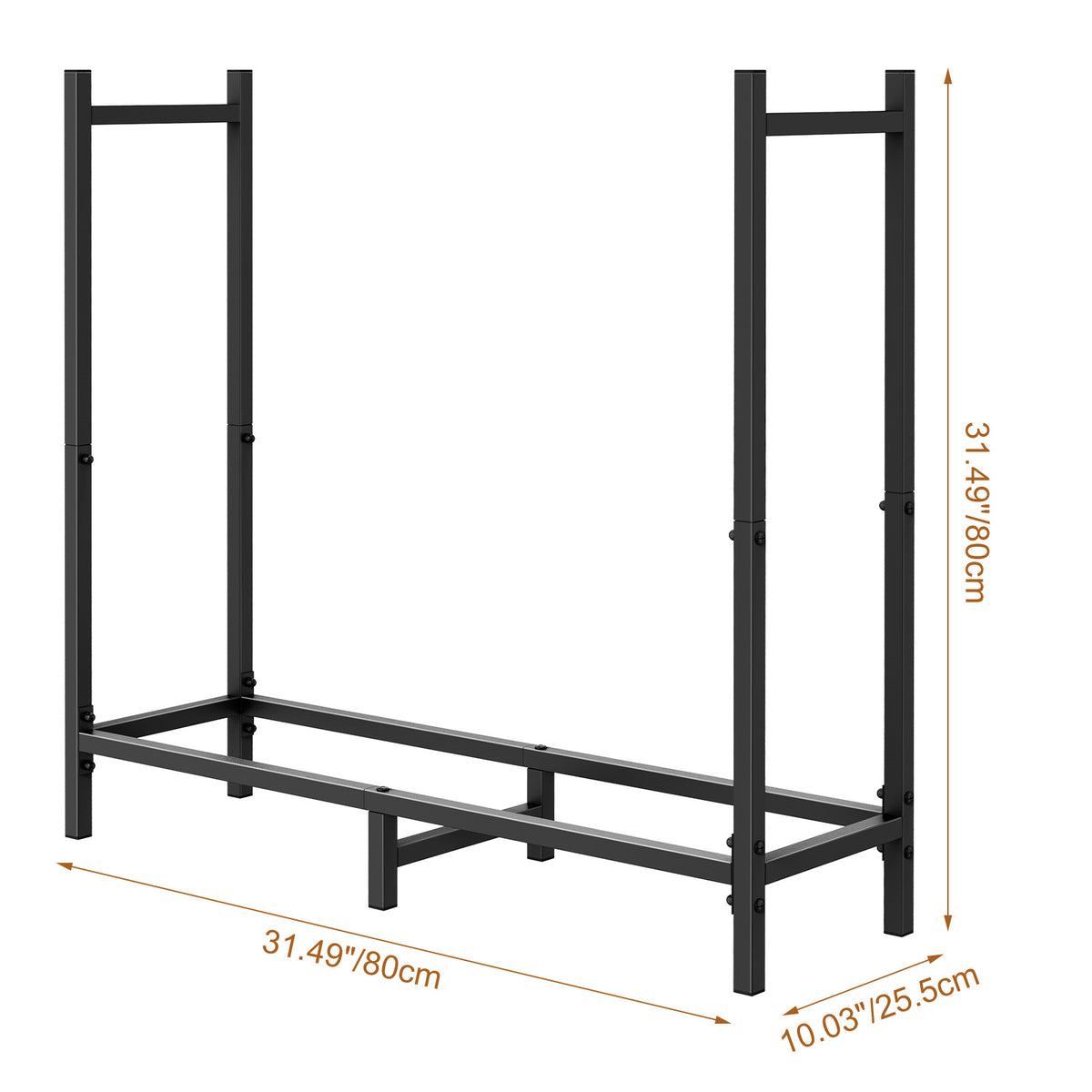 4ft Heavy-Duty Firewood Rack, Adjustable Indoor/Outdoor Fireplace Log Storage Stand