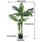 4FT Artificial Palm Tree - Lifelike Faux Tropical Plant in Pot - Realistic Textured Trunk & Silk Leaves for Indoor Home Office & Holiday Decor