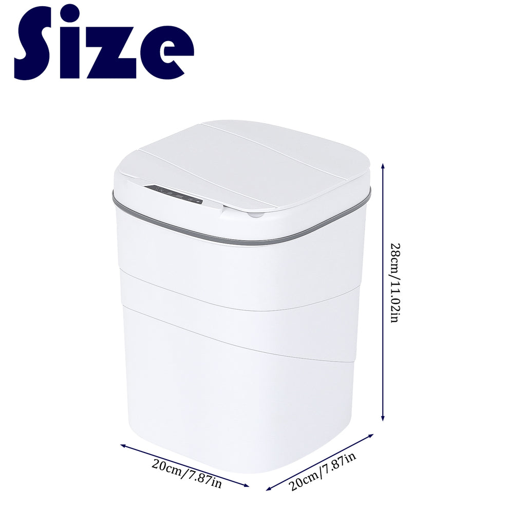 Single-Mode Automatic Motion Sensor Trash Can - Touchless Smart Waste Bin - Battery Operated Compact Garbage Can for Office & Bedroom