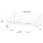 2-Pack White Wall-Mount Wire Mesh Shelves with Integrated Paper Towel Dispenser, Multi-Purpose Hanging Storage Organizers for Pantry and Bathroom