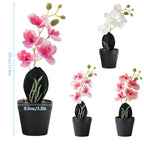 4-Pack Mini Artificial Orchid Potted Flowers, Phalaenopsis Faux Silk Floral Decor for Office Desk & Wedding Table