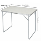 31.5 Inch Folding Camping Table - Portable Heavy-Duty Aluminum Table with Handle, Foldable Utility Table for Indoor & Outdoor, Picnic, Party & Dining