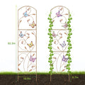 2-Pack Butterfly Garden Trellis - 52inch Decorative Metal Plant Support - Arched Flower Trellis for Yard, Patio & Balcony