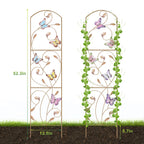2-Pack Butterfly Garden Trellis - 52inch Decorative Metal Plant Support - Arched Flower Trellis for Yard, Patio & Balcony