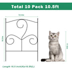 10-Piece Garden Animal Barrier, 16.5-Inch High Rustproof Metal Landscape Edging, 10.5-Foot Total Length Decorative Pet Blocker Fence for Outdoor Yard and Patio