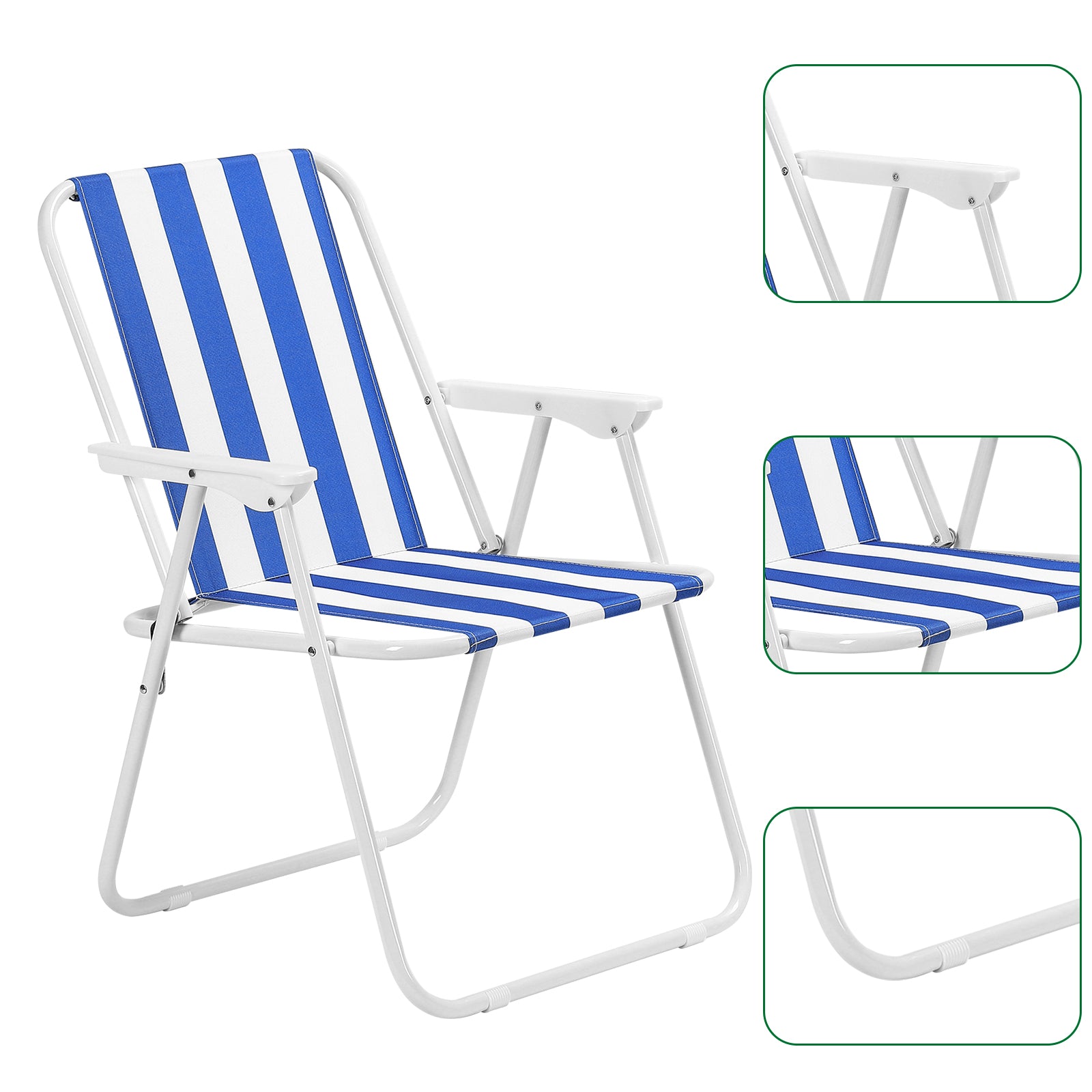 Portable Outdoor Folding Chair, Beach Chair, with Metal Frame and Woven PE Material, Very Suitable for Camping, Beaches, Parks and Long-distance Travels