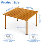 Portable Bamboo-Style Folding Camping Table, Roll-Up Square Table with Carry Bag for Outdoor Picnic & Home Use