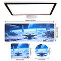 3-Piece Sci-Fi Space Station Desk Mat Set, Futuristic Galactic Mouse Pad & Cup Mat for Home Office