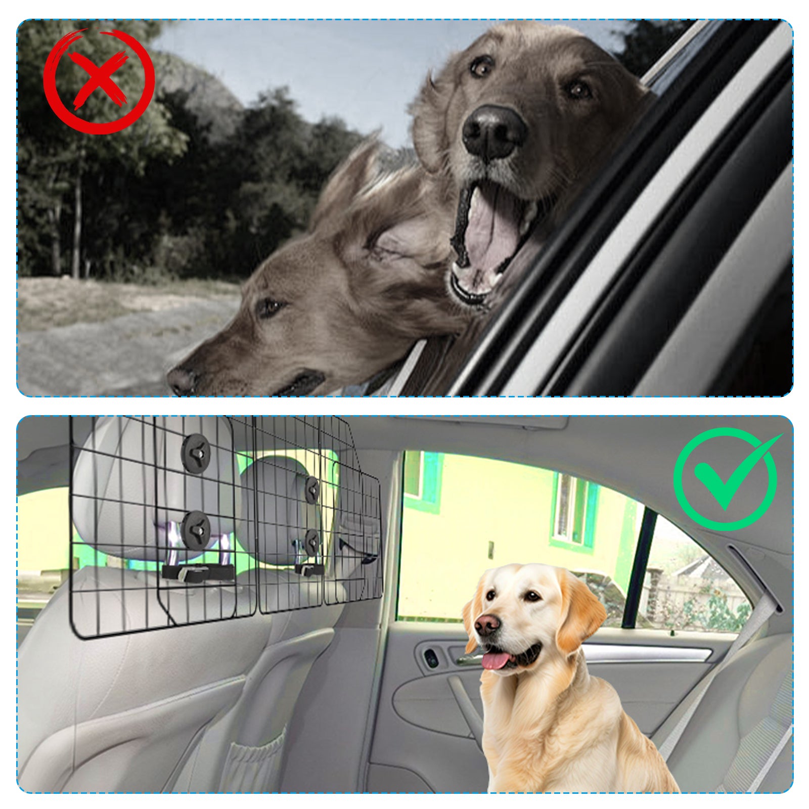Road-Ready Pro Dog Barrier | Universal Adjustable Wire Mesh Safety Guard for SUVs & Trucks
