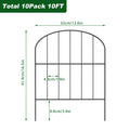 Small Arched Garden Fence 10-Pack, 16.5"H x 10ft L Metal Wire Animal Barrier for Small Dogs