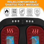 Electric Foot Massager with Heat - Deep Tissue Muscle Relaxation Machine - Portable Foot Hot Compress for Home & Office Use