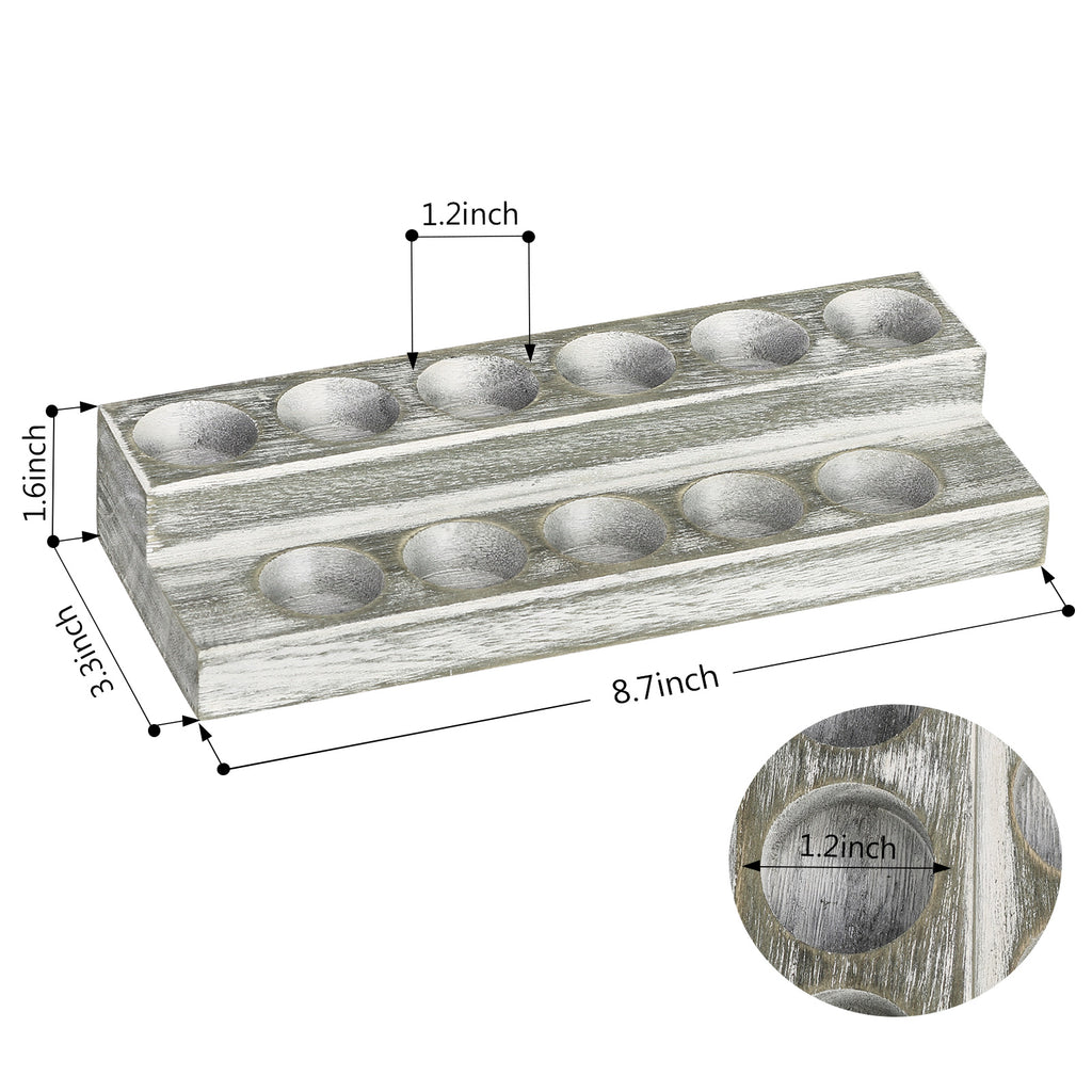 2-Pack Rustic Olive Green Wood Storage Racks for Essential Oils and Nail Polish, Fits 10ml, 15ml, and 20ml Bottles