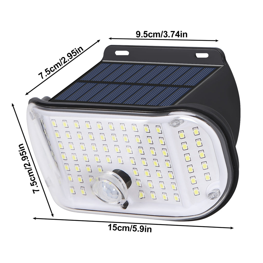 Solar Wall Lights Outdoor 2-Pack, IP65 Waterproof Motion Sensor Security Lights with 4 Lighting Modes