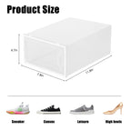 Set of 12 Stackable Clear Plastic Shoe Storage Bins with Lids, Versatile Sneaker and Closet Organizers