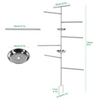 8-Tier Metal Chicken Roosting Bar with 2 Feeders, Ground-Inserted Iron Perch Stand for Poultry Coops