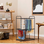 Freestanding Rolling Pants Rack with 26 Removable Hangers