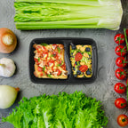 50-Pack 2-Compartment Meal Prep Containers - 30oz Reusable Plastic Food Storage with Lids - Perfect for Entrees & Sides