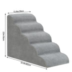 5-Step High Density Foam Pet Stairs - Non-Slip Dog Ramp for High Beds & Couches