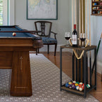 Wood Pool Cue Rack - Floor Stand Billiard Stick Holder for 6 Cues