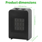750W/1500W Portable Ceramic Indoor Space Heater with Adjustable Thermostat, Tip-Over & Overheat Protection, Personal Desktop Radiator for Home and Office