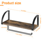 Wall-Mounted Wood Paper Towel Holder with Shelf - Farmhouse Kitchen Under-Cabinet Rack - Rustic Spice Organizer & Bathroom Towel Storage