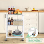 2-Tier Small End Table - White Wood Nightstand with Storage Shelf - Modern Printer Stand & Sofa Side Table for Small Spaces
