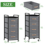 4-Drawer Fabric Chest of Drawers -Slim Tall Nightstand for Bedroom, Closet & Entryway