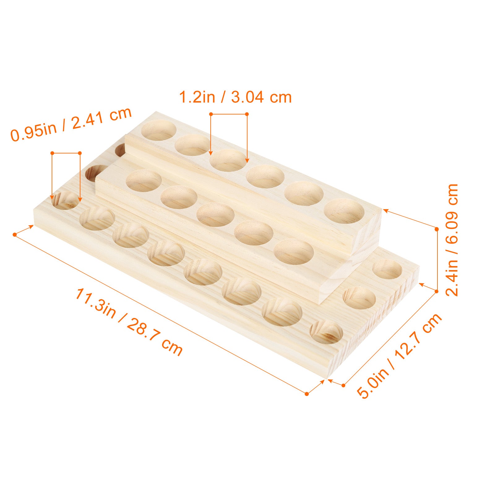 Two-layer Essential Oil Storage Rack, Essential Oil and Nail Polish Display Rack, Compatible with 5/10/15/20ml Bottles, Wooden Essential Oil Rack, Essential Oil Storage Rack, Brown