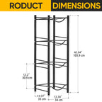 4-Tier 5 Gallon Water Bottle Holder Rack - Heavy Duty Stackable Water Jug Storage Organizer for Kitchen, Office & Breakroom, Black