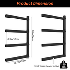 4-Pack Heavy-Duty Wall Mount Lumber Storage Rack - 4-Level Adjustable Steel Wood Organizer for Garage & Workshop