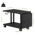 2-Tier Mobile Printer Stand with Storage - Under Desk Rolling Printer Cart with Wheels, Space-Saving Office Organizer for Scanners & Supplies