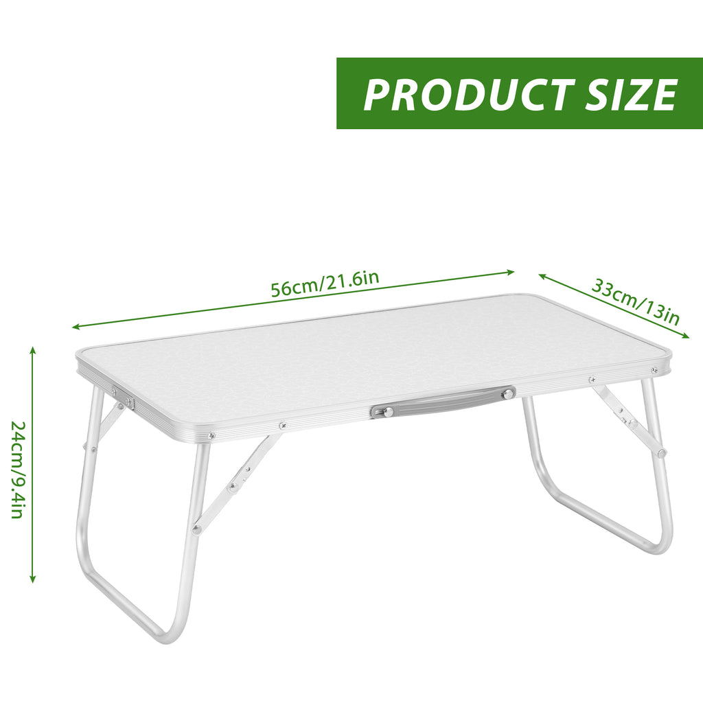 22-Inch Portable Folding Beach Table - Lightweight Aluminum Mini Picnic Table with Handle - Compact Outdoor Side Table for Camping & BBQ