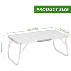 22-Inch Portable Folding Beach Table - Lightweight Aluminum Mini Picnic Table with Handle - Compact Outdoor Side Table for Camping & BBQ