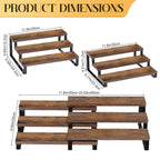 4-Piece 3-Tier Expandable Bamboo Spice Rack - Stackable Step-Style Pantry Organizer - Space-Saving Countertop Display Stand for Kitchen & Cabinets